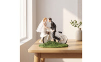Wedding Cake Topper Resin Cake Topper with Cycle Elegant Couple Figurine for Brides, Bridal Shower