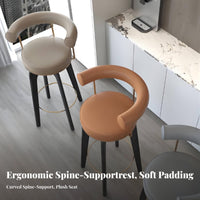 Rotating Wooden Stool with Woven Seat full Wood Bar Chair mid-centuryera Modern Design Home Seating Built-in Footrest for Restaurant Owners, Homeowners, Interior Designers, Kitchen Island, Cafe, Dining Area