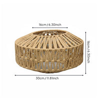 Natural Material Rattan Weave Lamp Cover Japandi Design Woven Rope Lampshade Rustic Decor Bohemian Design Lampshade for Restaurant