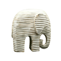 Elephant Figurine Ribbed Elephant Statue Modern Decor for Living Room