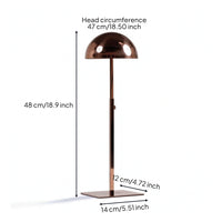 Stainless Steel Hat Display with Dome Top Freestanding Hat Display Stand Upright Counter Stand Adjustable for Collectors