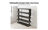 Space-Saving Foldable Shoe Rack Portable Multi-Tier Shoe Shelf Stable Structure Multi-Tier Bamboo Shelf Sturdy Construction for Apartment Dwellers, Homeowners, Entryway, Dorm Room, Small Areas, Hallway
