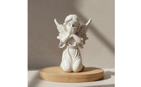 Minimalist Angel Figurine Miniature Kneeling Angel Sculpted Sculpture Serene for Bedside Table