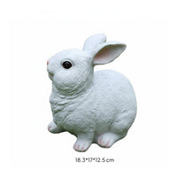 Rabbit Statue Weather-Resistant Resin Rabbit Figurine Detailed Craftsmanship