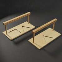 2 Pieces Classic Wooden Math Bead Rack Hands-on Bead Rack with Shape Inserts Tactile Counting Abacus Sturdy for Preschoolers