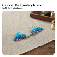 Fiery Avian Crown Embroidery Kit Gilded Accents Traditional Chinese Attire Headdress Material Set Embroidered Fiery Avian Embroidery Piece Set