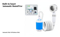 Coiled Hose Portable Electric Shower Compact Self-Priming Shower System for Camping, Travel