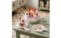 Sliceable Wooden Birthday Cake Imaginative Wooden Cake Toy Colorful Pretend Food Child-Centered for Toddlers, Preschoolers, Kids, Tea Party, Daycare