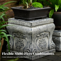 Indoor & Outdoor Use Imitation Stone pillar Sturdy Base Ornate Display Pedestal Weather-Resistant Plant Stand Weatherproof for Homeowners, Interior Designers, Art Collectors, Balcony, Entrypath, Living Room, Gallery