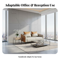 Modern Design Two-Tone Couch and Armchair Set Sleek & Professional Reception Seating Space-Saving Layout Commercial Furniture High-Density Foam Cushions for Business Owners, Office Managers, Interior Designers, Waiting Area, Break Room, Hotel
