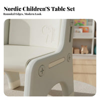 Kids Table and Chair Set Rounded Edges Kids Desk and Chair Set Learning Table for Young Children, Students, Bedroom, Study Area, Home