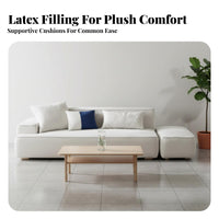 Modern Design Minimalist Fabric Sofa Latex Filling Couch Easy to Clean Household Furniture Stain-Resistant for Apartment Dwellers, Homeowners, Students, Living Room, Studio, Bedroom, Lounge Area