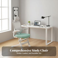 Ergonomic Design rotating Task Chair with Flip-up Arms Height Adjustable Computer Seat Breathable spinerest Office Furniture for Teenagers, Students