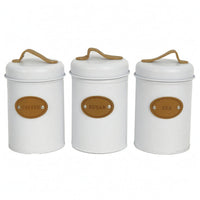 3 Pieces Coffee Sugar Tea Jars Fitted Lids Coffee Tea Sugar Canisters Color Box