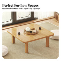 Space-Saving Foldable Square Table Multi-Purpose Square Collapsible Table Portable Floor Desk Easy Setup for Apartment Dwellers, Tea Enthusiasts, Meditators, Bay Window, Small Areas, Living Room, Bedroom