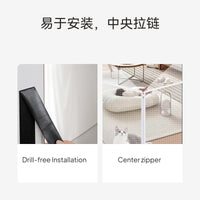 Indoor Pet Gate Mesh Barrier, No-Drill Installation