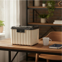 2-Tier Lockable Storage Box Portable Combination Lock Box Rectangular Storage Organizer Heavy Duty for Car