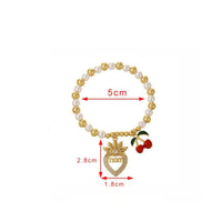 MOM Heart Pendant Bracelet Mother's Day Gift Cherry Pendant Bracelet Zircon