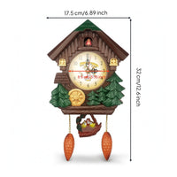 House-Shaped Cuckoo Wall Clock Unique Cuckoo Clock Original Black Woodland for Children, Bedroom