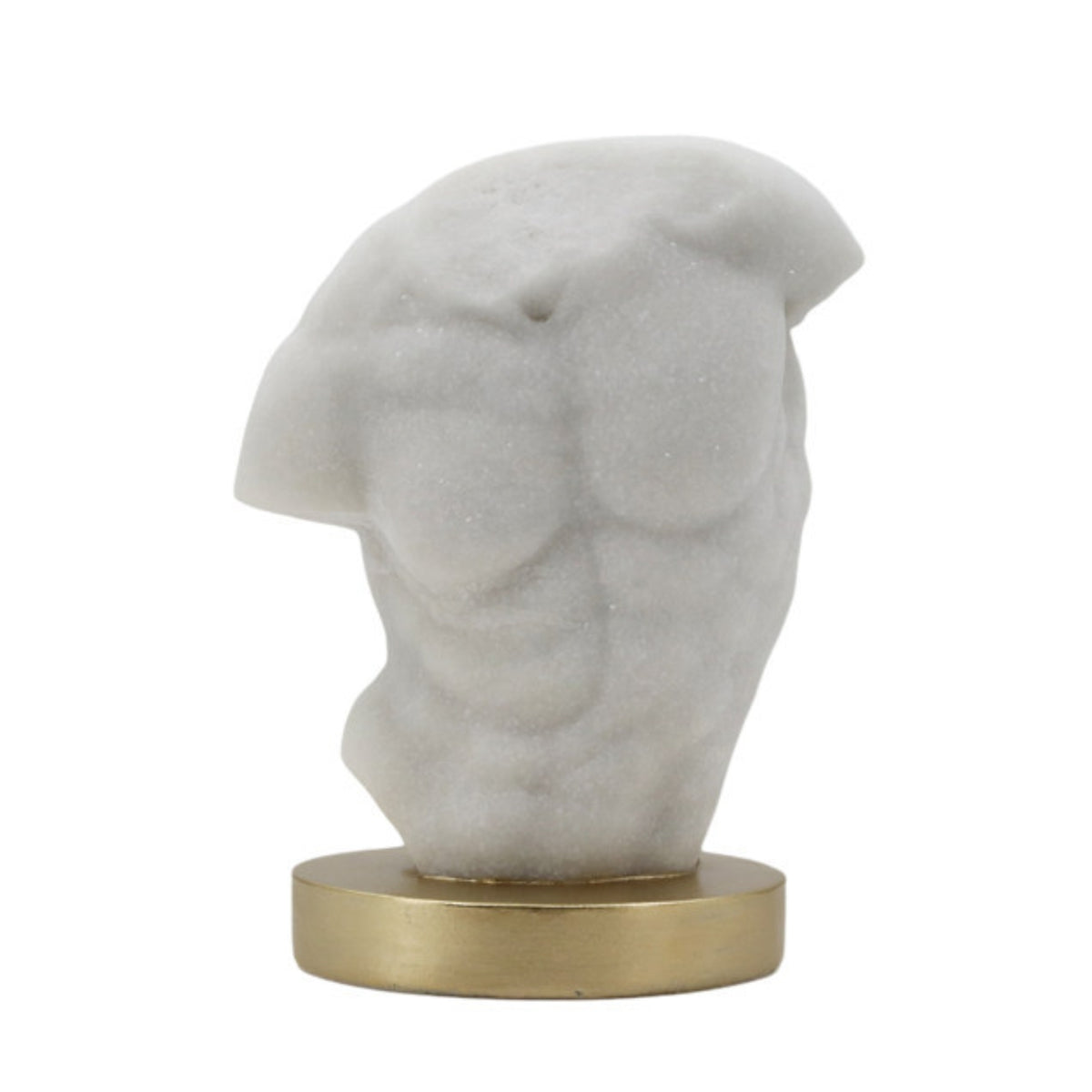 Torso Sculpture Abstract Human Torso Statue Stone-Like Sculpture with Gold Base for Interior Designers