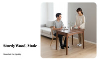 fold-downpanel Table Foldable Dining Furniture Walnut Finish Folding Design for Students, partners, Kitchen, morning meal area