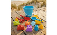 15 Pieces Brightly Colored Sand and Water Toy Set Molded Shapes Beach Sand Toy Set Sieve Sandcastle Building Kit Creative Play for Children, Sandbox