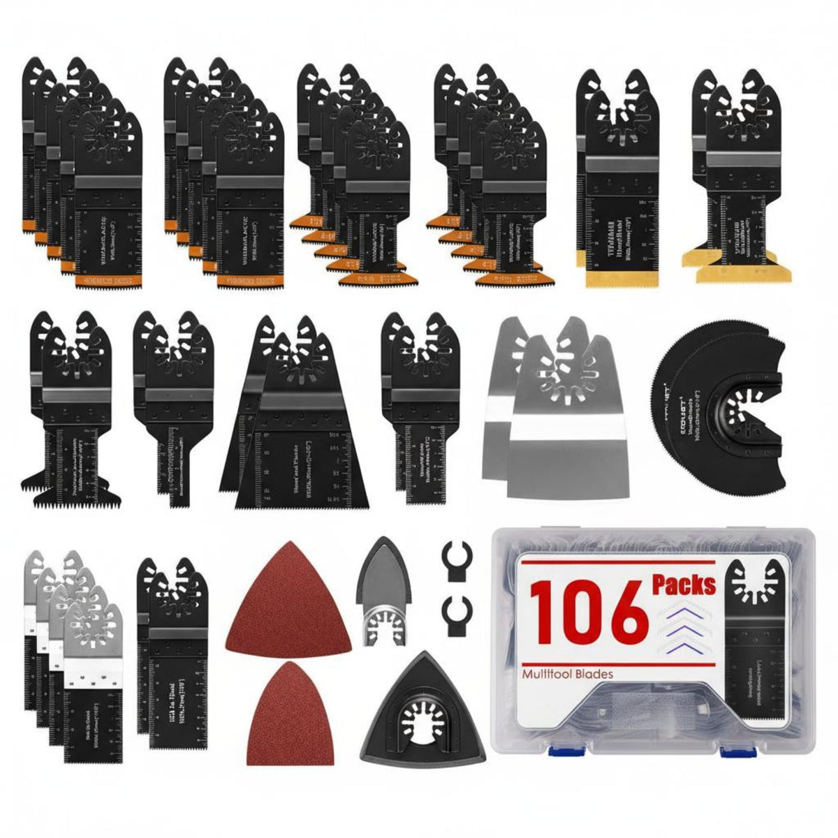 72 Pieces 72 Piece Oscillating Set Sturdy Duty Bimetal Oscillating Tool Universal Multi-Tool Blade Assortment