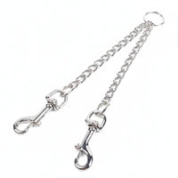 Chain Leash Bite-resistantProof Chain Leash with Snap Hooks Snap Hook Sturdy Clip Polished for Two Dogs
