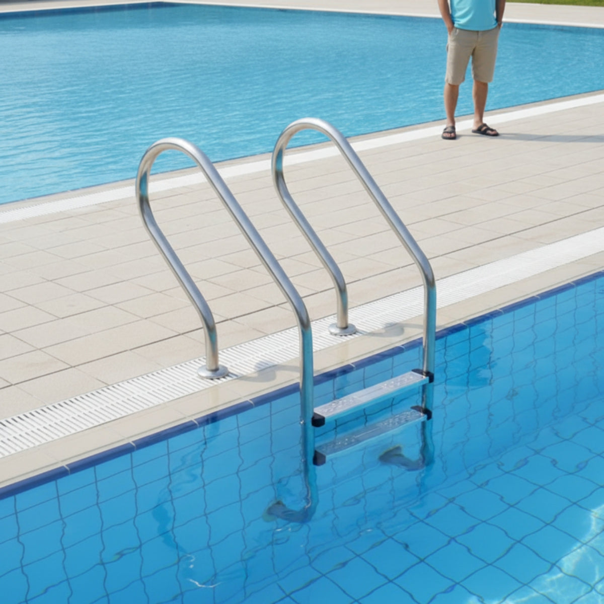 Stainless Steel Pool Ladder Rust-Resistant Pool Ladder with Non-Slip Steps for in-Ground Pools, Villas