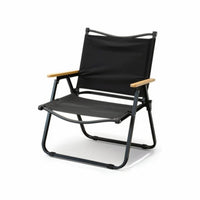 Foldable Folding Chair with Wooden Armrests Wear-Resistant Folding Camping Chair Long-Lasting Furniture Stable for Fishing