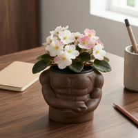 Smooth Finish Muscle Flower Pot Compact Torso Planter Open Top Body Planter Lightweight