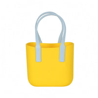 Glossy EVA Tote Handbag uncoveredTop Structured Tote Bag Rounded Corners Rectangular Loop-Handle Bag Boxy
