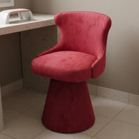 Minimalist Design Swivel Makeup Chair Soft Padded Cushion Upholstered Vanity Stool with Backrest Ergonomic Back Support Upholstered Makeup Stool Scratch Resistant Textile for Nail Salon