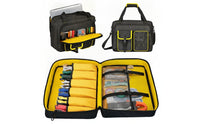 Multi-Pocket Laptop Tool Bag Padded Tool Organizer Bag Structured Water-Resistant for Technicians, Carpenters, Commuters, Travel