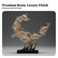Light Luxury Design Resin Aquatic Creature Ornament Modern Aesthetic Crescent Aquatic Creature Art Piece Handmade for Wine Cabinet