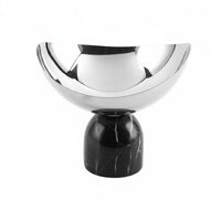 Marble Pedestal Tray Reflective Serveware Silver-Colored for Hotel Interior