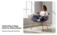 blossom Backrest Cactus-Shaped Armchair distinctive Shape paddinged perusing Chair Artistic Design Living Room Seating Statement Piece for Interior Designers, Homeowners, Book Lovers, Lounge Area, Bedroom, Home Office, Reception Hall