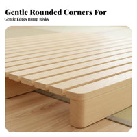Lowheight Bed Frame Japanese design Slatted Floor Bed Frame No Headboard Mattress Foundation for Guesthouse Owners, partners, floor mat Room, Modern Home