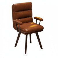 Padded Backrest Upholstered Retro Task Chair Ergonomic Design Swivel Armchair Easy to Assemble Household Furniture Space-Saving for Home Office Workers, Students, Adults, Study Room, Bedroom, Vanity