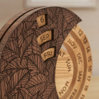 Wooden Perpetual Calendar Decorative Perpetual Desk Calendar Rustic for Office