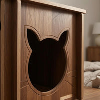 Wooden Square Feline House Ventilated Indoor Feline House Flat Top