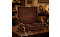 Wooden Storage Suitcase Retro Decorative Vintage Suitcase Distressed Storage Chest with Handle for Photographers, Collectors, Home Decor