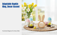 Easter Bunny Wooden Napkin Ring, Nordic Minimalist Table Decor, Home & Hotel