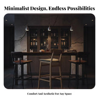 Minimalist Design Four-Legged Wooden Stool Modern Design Bar Height Seating Sturdy Construction High Top Table Natural Aesthetic for Homeowners, Interior Designers, Milk Tea Shop, Kitchen