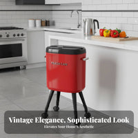 High-Foot Trash Can No-Bend Design Tall Trash Can with Legs Standing Waste Bin with Lid Large Capacity Wide Opening for Elderly
