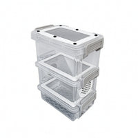 Multi-Layer Breadworm Breeding Box Ventilated Mealworm Breeding Box Compact Small for Desktop, Bedroom