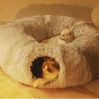 Padded Soft Cat Tunnel Bed Cushioned Cat Tunnel Bed