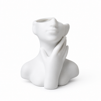 Face-shaped Pen Holder Desk Organizer 12cm×11.5cm Desktop Storage Stationery Storage Plastic-made Pen Holder