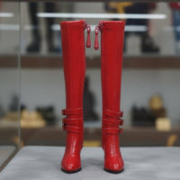 1 6 Scale Doll Boots Side Zipper Knee High for Customization