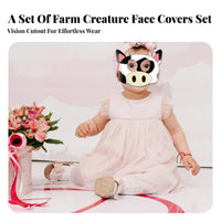 10 Pieces Farm Creature Face Covers Role-Playing Farm Animal Face Covers Imaginative children Play Costume accessory for Young Children